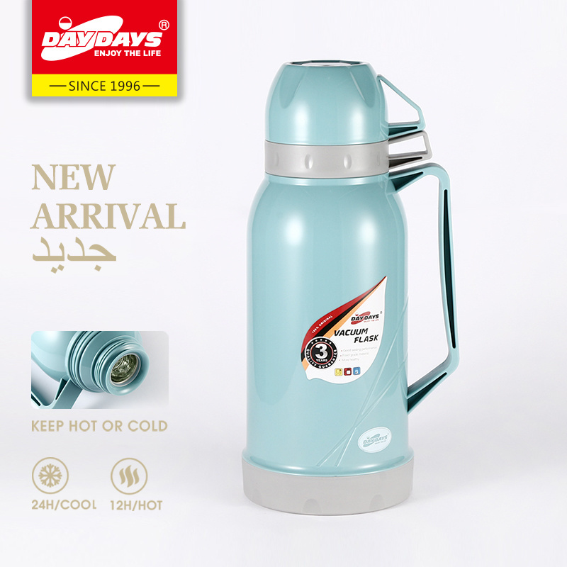 Daydays 1800ml Patented Design Thermos Plastic Body vacuum flasks & thermoses with Glass Refill