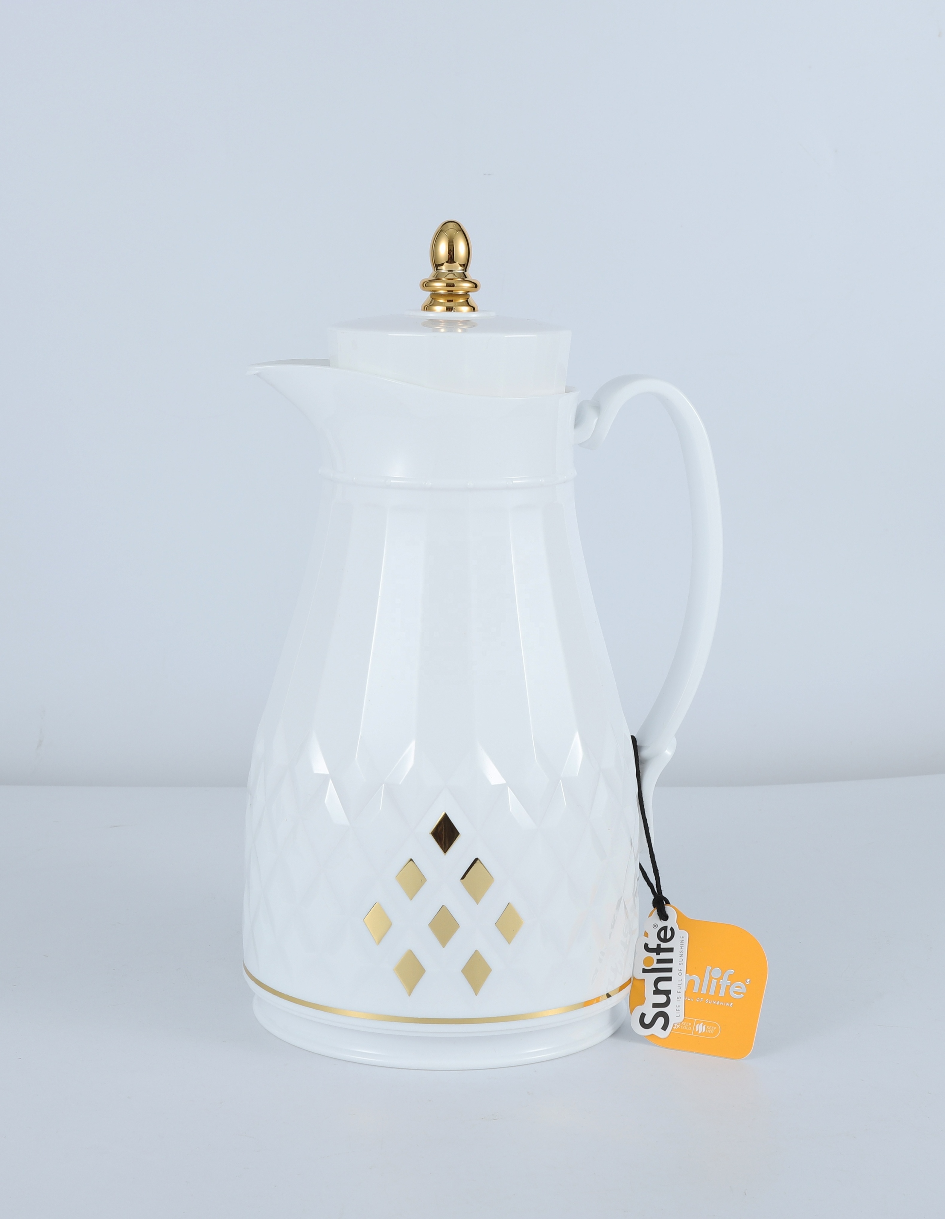 SUNLIFE Vacuum Flask 1000ML Arabian Coffee Pot White Glass Liner Thermo Jug Tea Pot