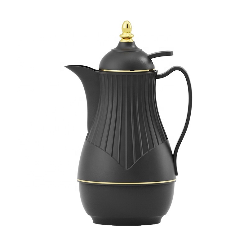 SUNLIFE  New Arrival 1000ml Thermos Teapot Arabic Style Insulated Dallah With Gold Lid Coffee Pot