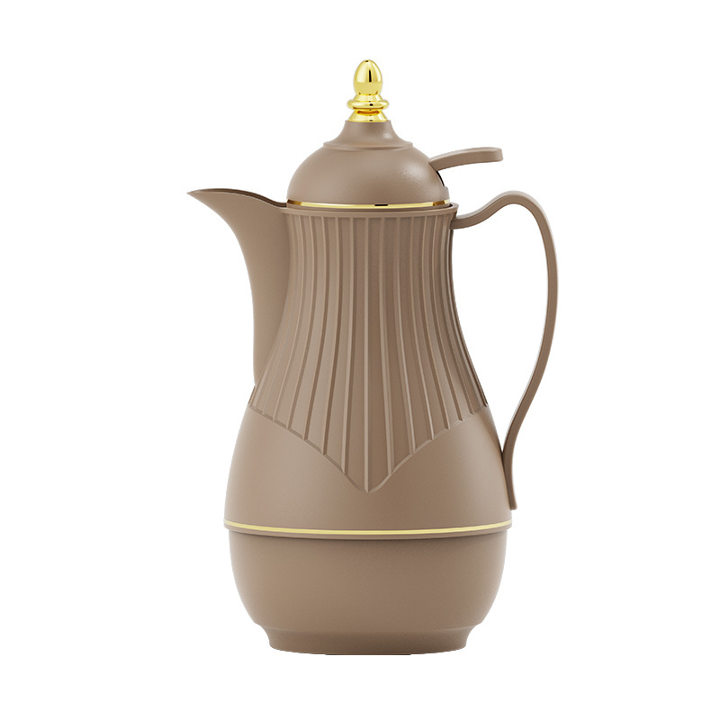 SUNLIFE  New Arrival 1000ml Thermos Teapot Arabic Style Insulated Dallah With Gold Lid Coffee Pot