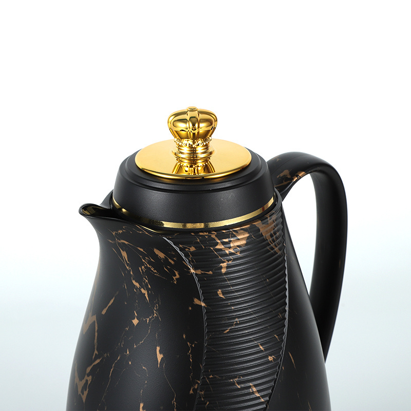 Sunlife Top Sale Gold Luxury 1.0L Arabic Dallah Coffee Pot Vacuum Insulated Thermal Jug