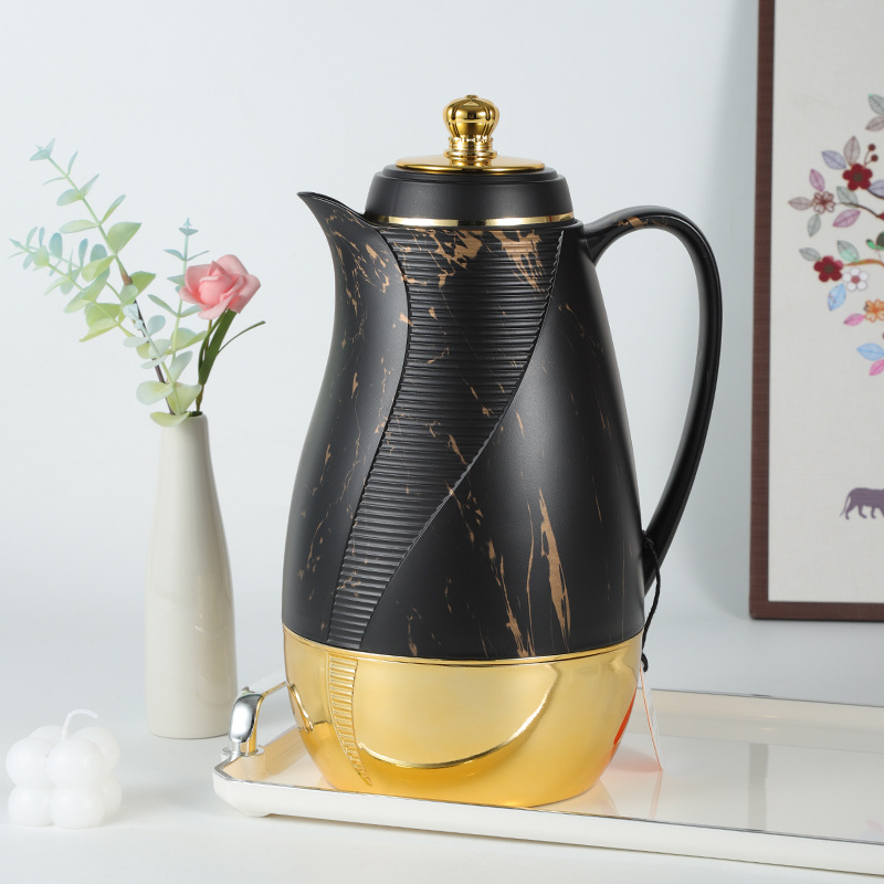 Sunlife Top Sale Gold Luxury 1.0L Arabic Dallah Coffee Pot Vacuum Insulated Thermal Jug