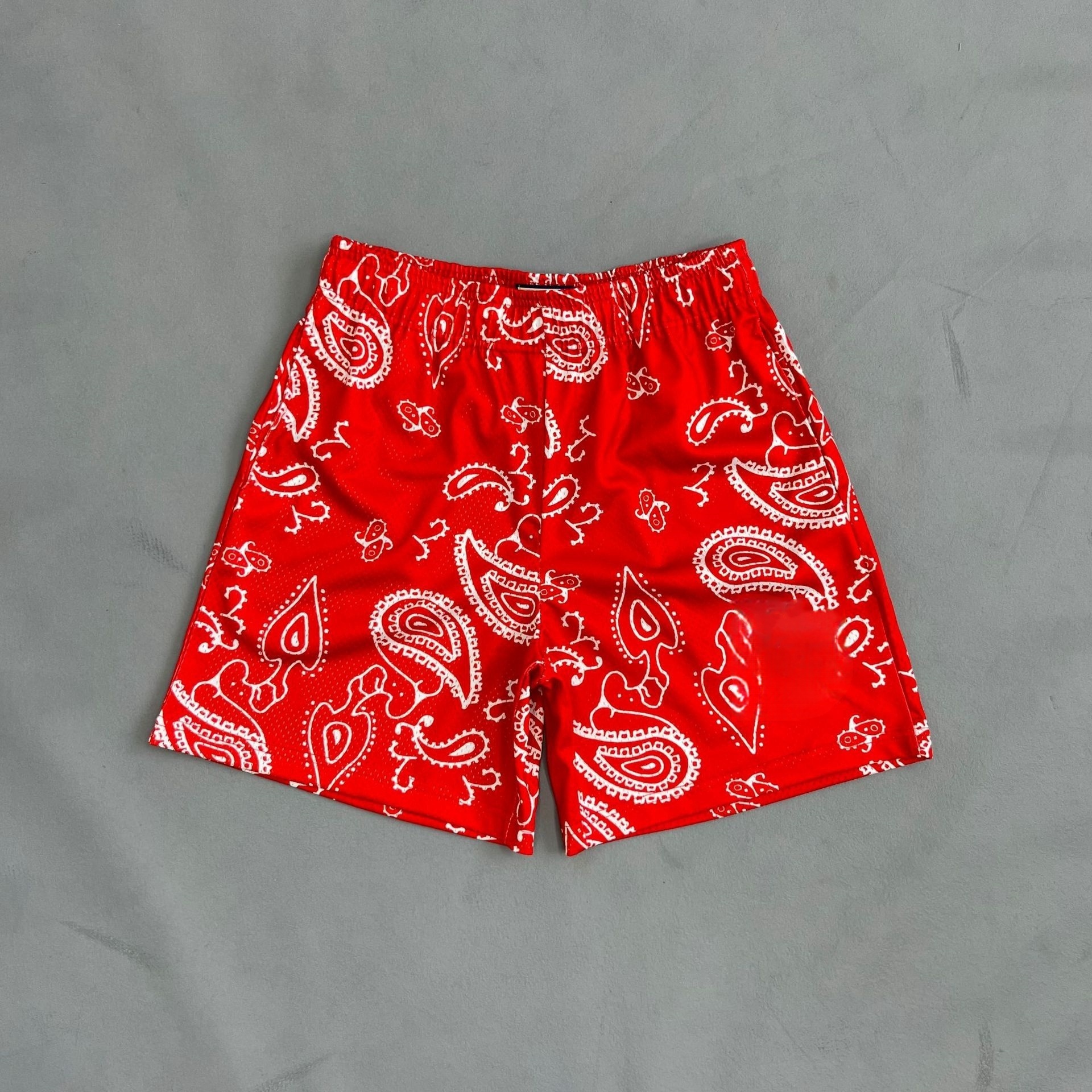 Wholesale Basketball Shorts Breathable Comfortable Polyester Gym Shorts Decorative Pattern Design 5 Inch Inseam Mesh Shorts