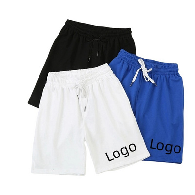 Custom logo Men cotton sweat shorts with pockets workout casual loose shorts sportswear running athletic mens shorts gym