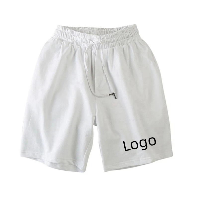 Custom logo Men cotton sweat shorts with pockets workout casual loose shorts sportswear running athletic mens shorts gym