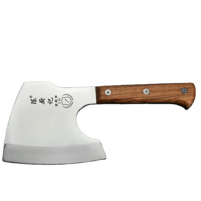 Full Tang Forged Stainless Steel Heavy Duty Cleaver Knife Beef Bone Axe Chopper With Wood Handle