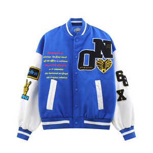 Varsity Jackets Outdoor Sleeve Winter Chenille Letterman Bomber Fall Wholesale Custom Leather Baseball Vintage Plus Size Men