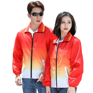 Custom Logo Windbreaker Zipper Men's Lightweight Loose Sports Workwear For Men Custom Color Changing Jacket