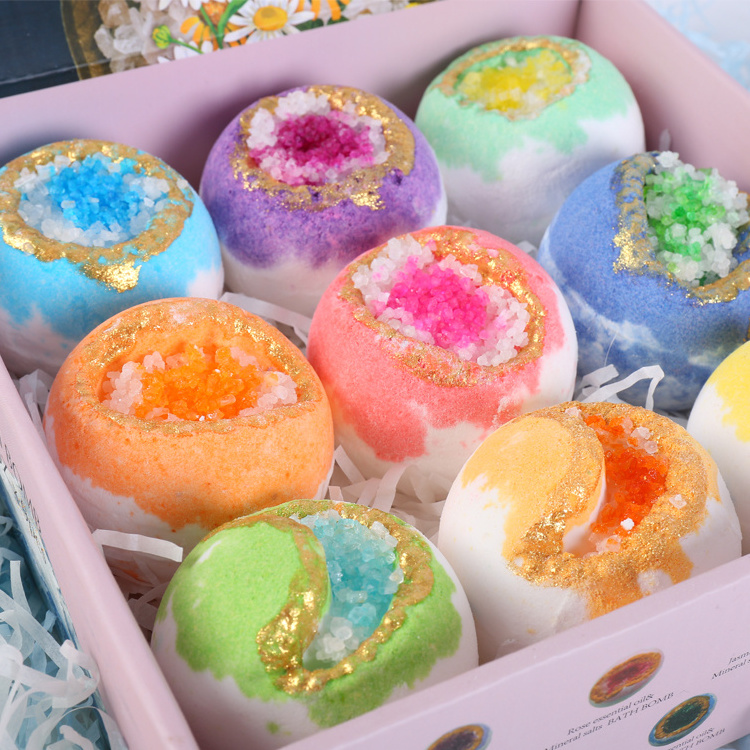 Factory OEM Customized Wholesale 100% Natural Ingredients Bubble Bath Bombs for Women Gift Set Bathbombs