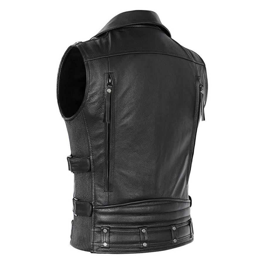 Original Classic Club Style Leather Vest Men Leather Heated Vest Men High Quality Customized Men's Vest