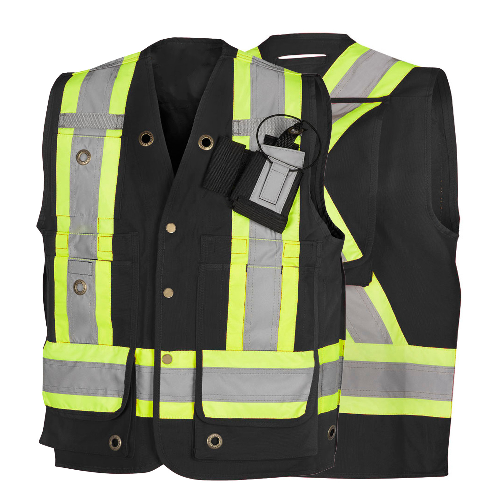 Full Customizable High Visibility Safety Vest With Pockets Hi Vis Construction Reflective Safety Vest For Men