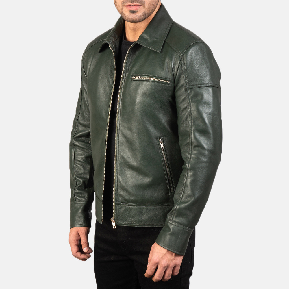 2024 High Quality Water Resistant Cow Leather Jacket Men, Custom Color 100% Leather Jacket Men