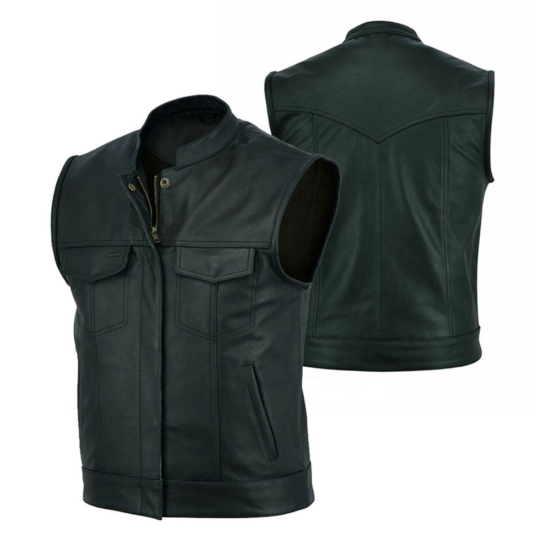 2024 Fashion Leather Vest Men Jacket Slim Fit Made In Pakistan Fashion Leather Vest For Men