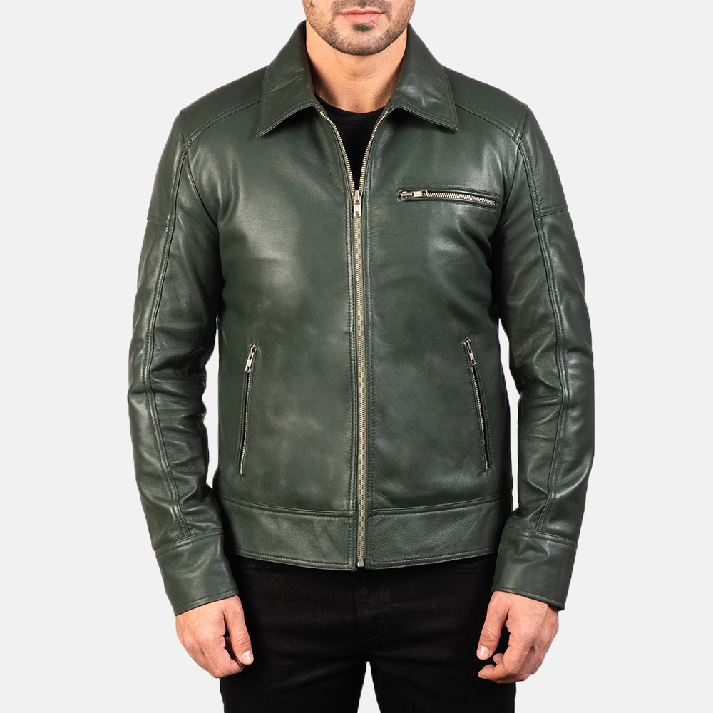 2024 High Quality Water Resistant Cow Leather Jacket Men, Custom Color 100% Leather Jacket Men