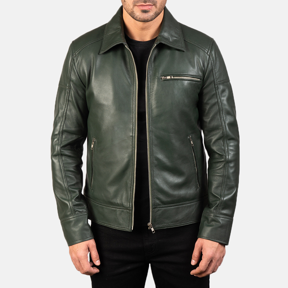 2024 High Quality Water Resistant Cow Leather Jacket Men, Custom Color 100% Leather Jacket Men