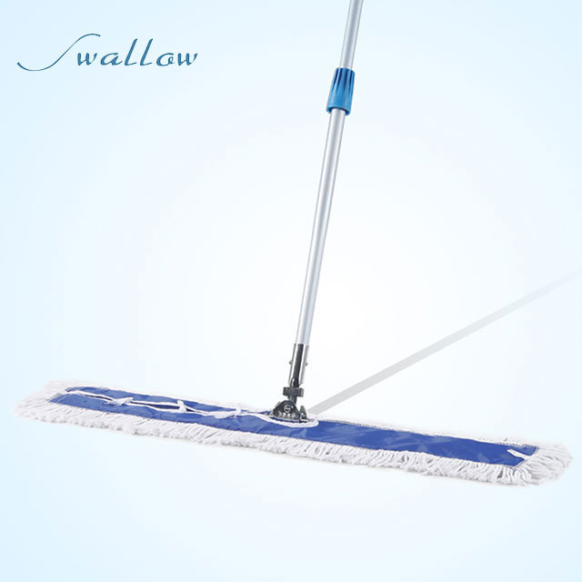 Drag aluminum alloy telescopic rod wooden floor  big dust push flat mop Large 90cm pier cloth wide mop - Swallow