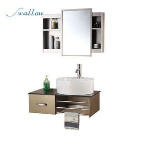 Luxury Stainless Steel Bathroom Cabinet with Vanity Mirror