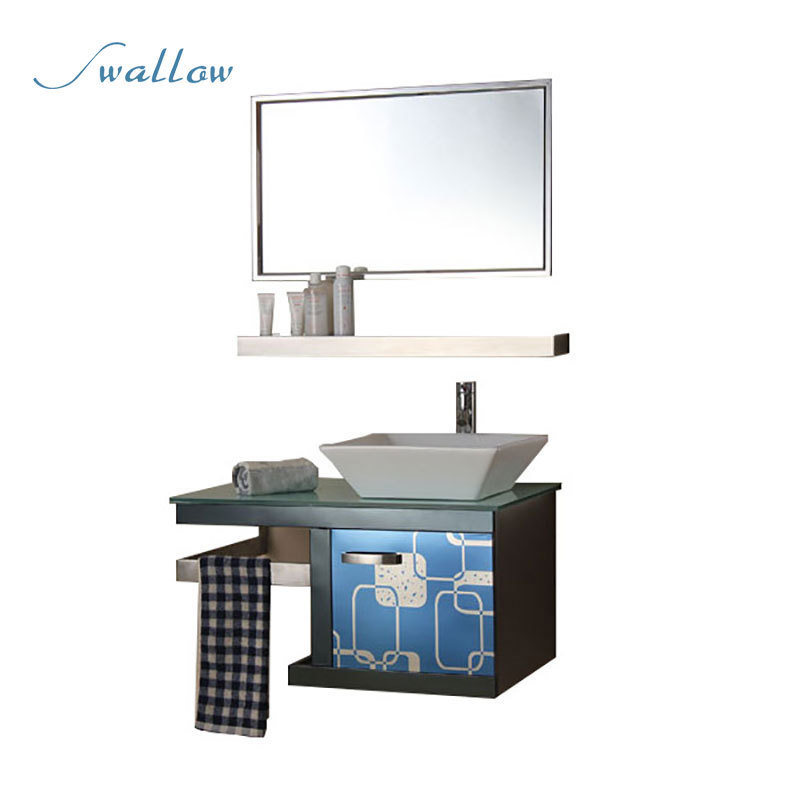 Luxury Stainless Steel Bathroom Cabinet with Vanity Mirror