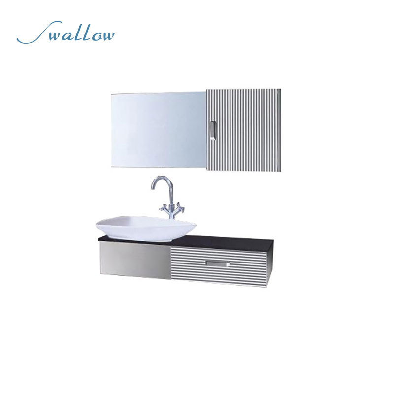 Luxury Stainless Steel Bathroom Cabinet with Vanity Mirror