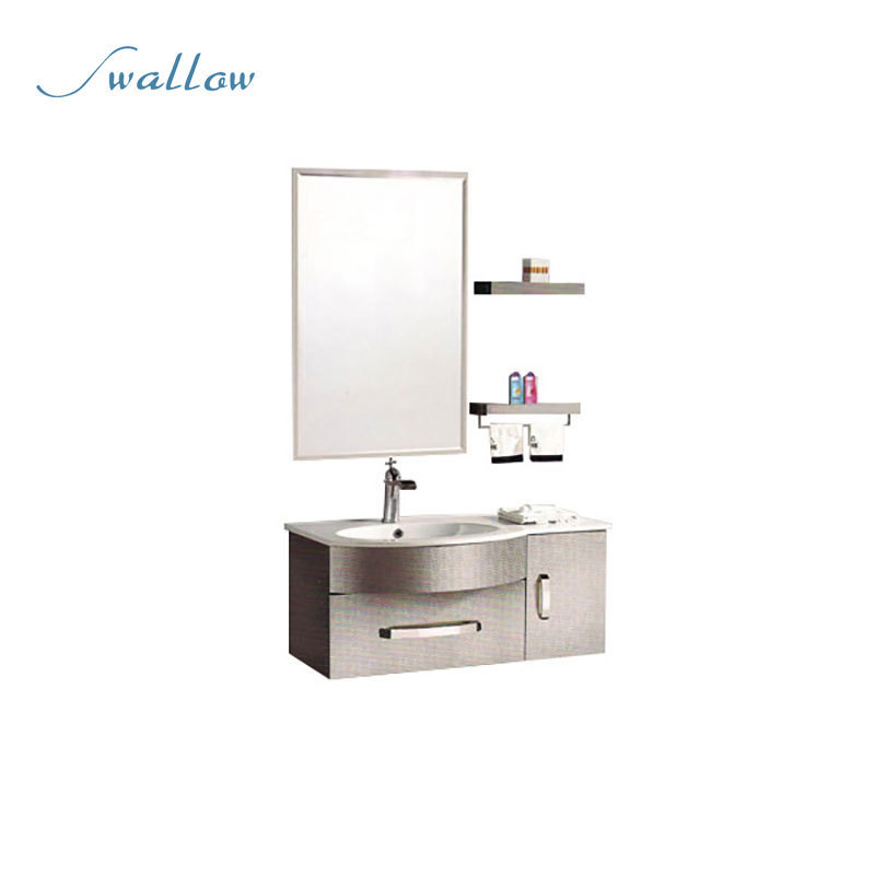 Luxury Stainless Steel Bathroom Cabinet with Vanity Mirror