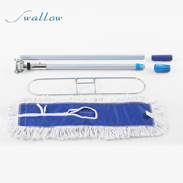 Drag aluminum alloy telescopic rod wooden floor  big dust push flat mop Large 90cm pier cloth wide mop - Swallow