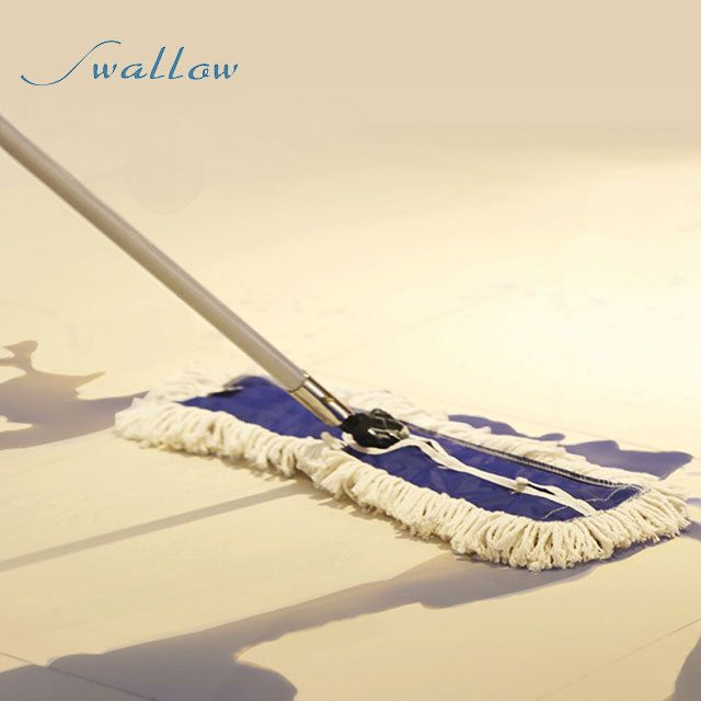 Drag aluminum alloy telescopic rod wooden floor  big dust push flat mop Large 90cm pier cloth wide mop - Swallow