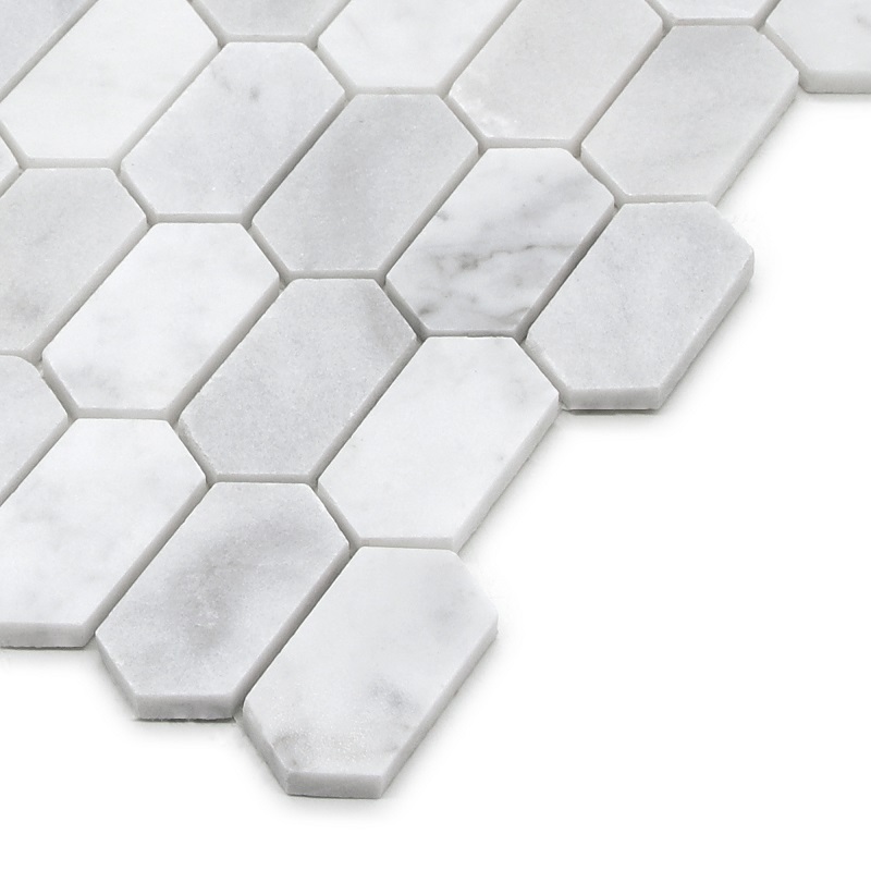 Sunwings Marble Mosaic Tile | Stock in US | White Carrara Picket Mosaics Wall And Floor Tile