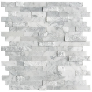 Sunwings Natural Stone Peel and Stick Tile | Stock in US | Italian White Carrara Marble Decorative Mosaic For Kitchen