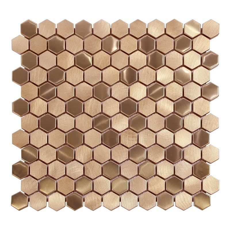 Sunwings Stainless Steel & Aluminium Mosaic Tile | Stock in US | Copper Hexagon Mosaics Wall And Floor Tile