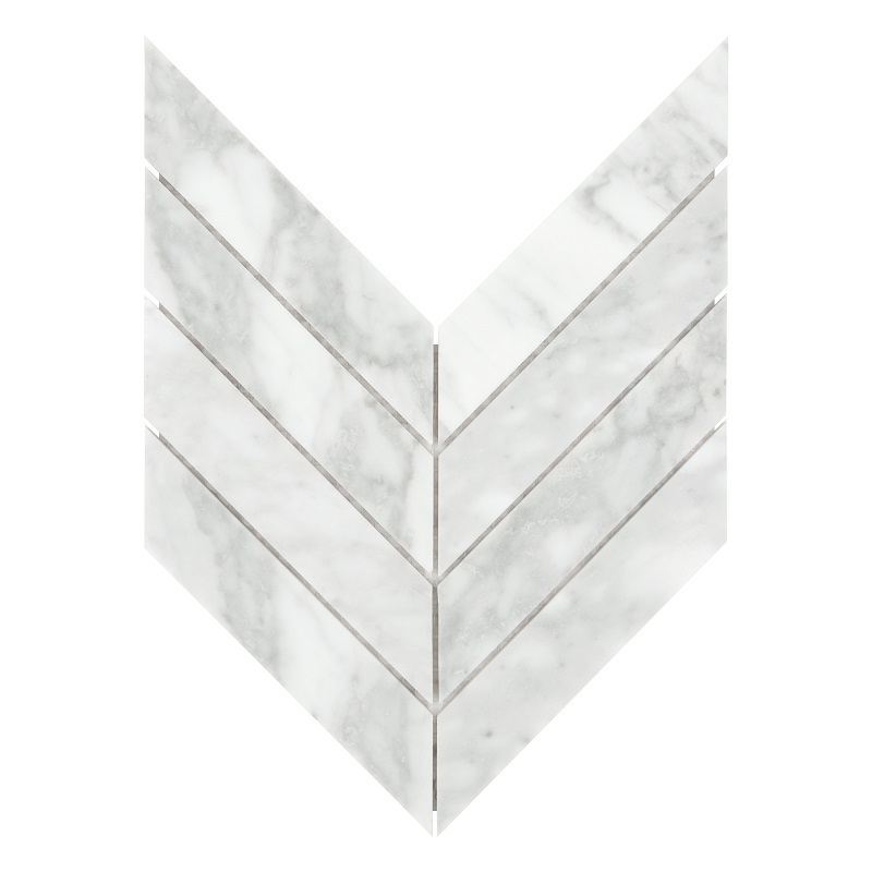 Sunwings Marble Mosaic Tile | Stock in US | White Carrara Chevron Mosaics Wall And Floor Tile