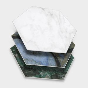 Sunwings Art Deco Hexagon Peel and Stick Tile  | Direct Factory Marble Mosaic Backsplash For Kitchen Bathroom