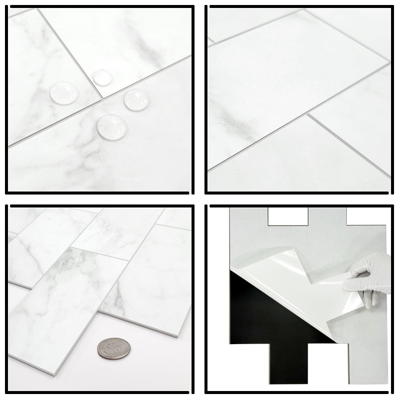 Sunwings Subway Peel and Stick Tile | Stock in US | Marble Looks Stone Composite Mosaic Backsplash For Kitchen Wall Tile