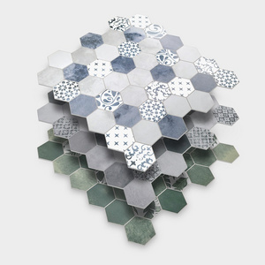 Sunwings Hexagon Peel and Stick Tile | Stock in US | Cement Looks Stone Composite Mosaic Backsplash For Kitchen Wall Tile