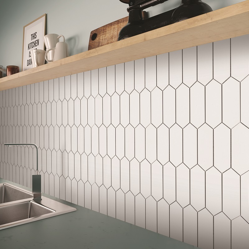 Sunwings Peel and Stick Long Hexagon Tile | Stock in US | Stone Composite Mosaic Backsplash For Kitchen