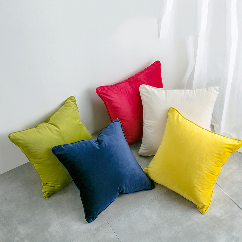 Cheap Plain Color Solid Design Best Quality Velvet Throw Pillow Covers