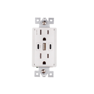 5V 3.6A USB Electrical Outlet Tamper-Resistant Switch Wall Socket Matte White USB Outlets Receptacles USB C Wall Outlet