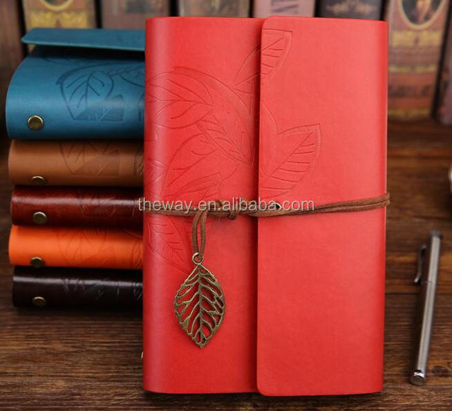 Vintage PU Leather Cover Loose Leaf Blank Journal Notebook travel Spiral Notebook