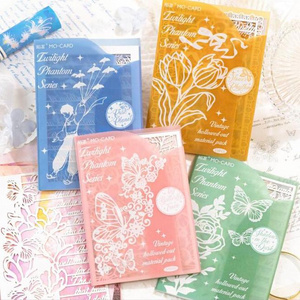 19pcs mocard hollow lace vintage journaling stickers vintage scrapbooking deco sticker