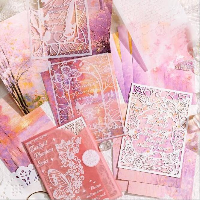 19pcs mocard hollow lace vintage journaling stickers vintage scrapbooking deco sticker