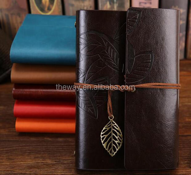 Vintage PU Leather Cover Loose Leaf Blank Journal Notebook travel Spiral Notebook