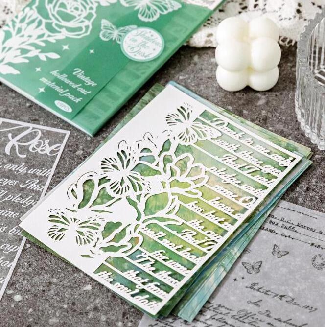 19pcs mocard hollow lace vintage journaling stickers vintage scrapbooking deco sticker