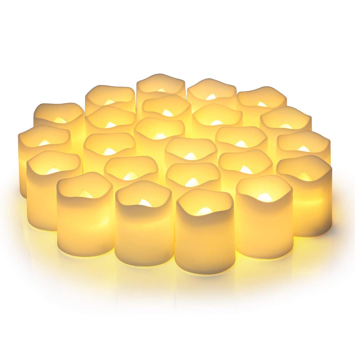 24 Pack Votive Candles Flameless Flickering Electric Candle for Wedding Home Decor Battery Operated LED Tea Lights Candles