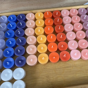 24/48pcs Bulk Packs Tealight Candles Nordic Gradient Color Mini Tea Lights for Church Wedding Home Scented Smokeless Tea Candles