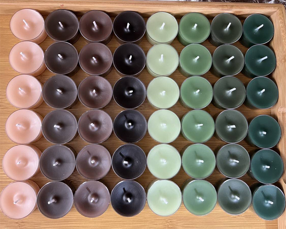 24PCS Gradient Color Tea Light Candles Smokeless Drippless Tealight Scented Paraffin Tealight Candles For Home Party Decoration