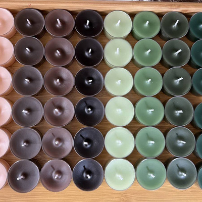 24PCS Gradient Color Tea Light Candles Smokeless Drippless Tealight Scented Paraffin Tealight Candles For Home Party Decoration