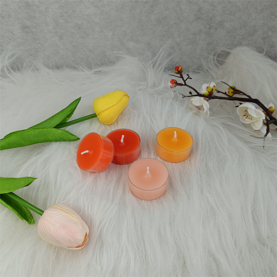 24PCS Gradient Color Tea Light Candles Smokeless Drippless Tealight Scented Paraffin Tealight Candles For Home Party Decoration