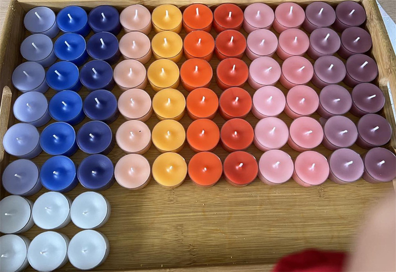 24PCS Gradient Color Tea Light Candles Smokeless Drippless Tealight Scented Paraffin Tealight Candles For Home Party Decoration