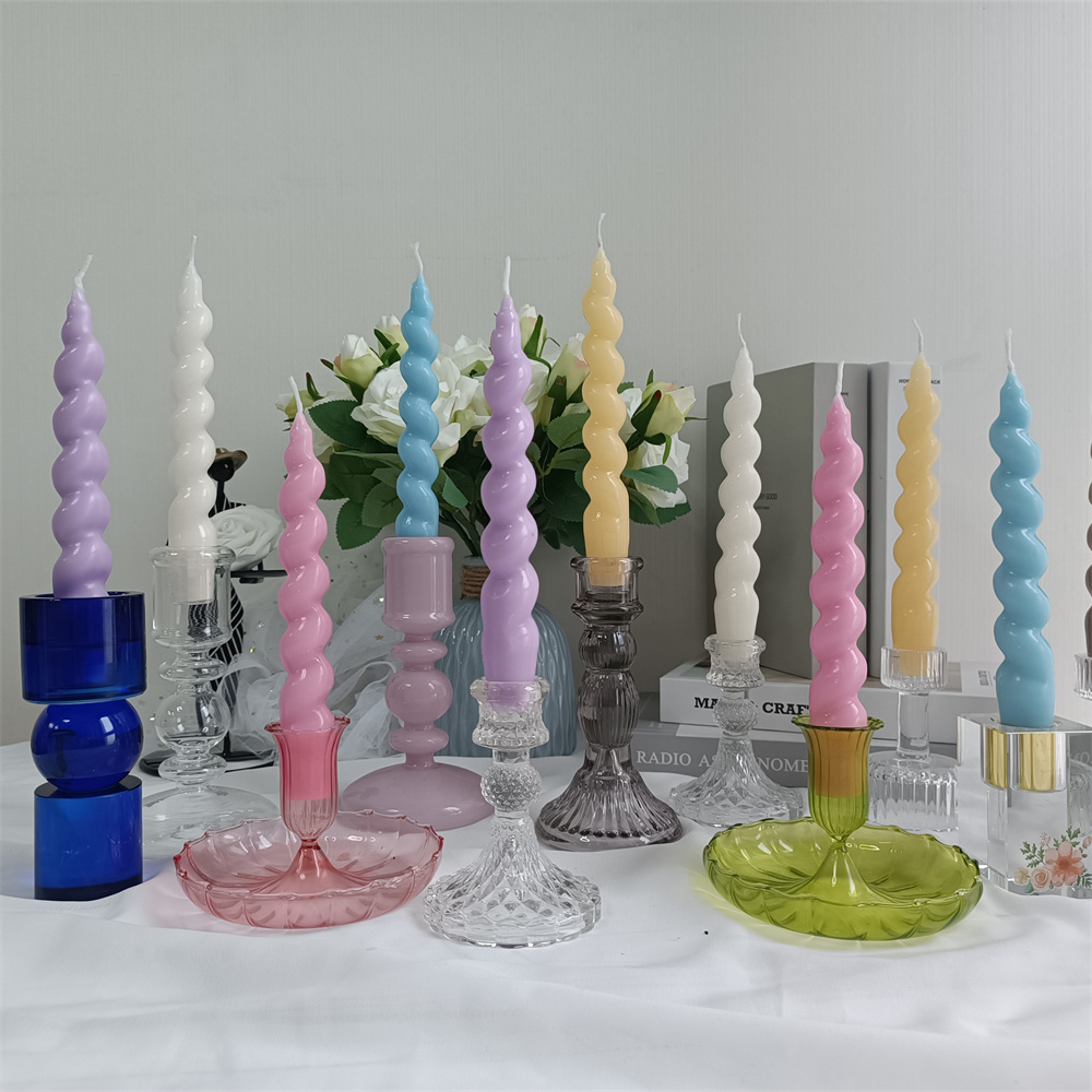 2022 Hot Sale Stick Spiral Candles Tapered Flameless Handmade Artistic Candles Home Decor Scented Candles Luxury