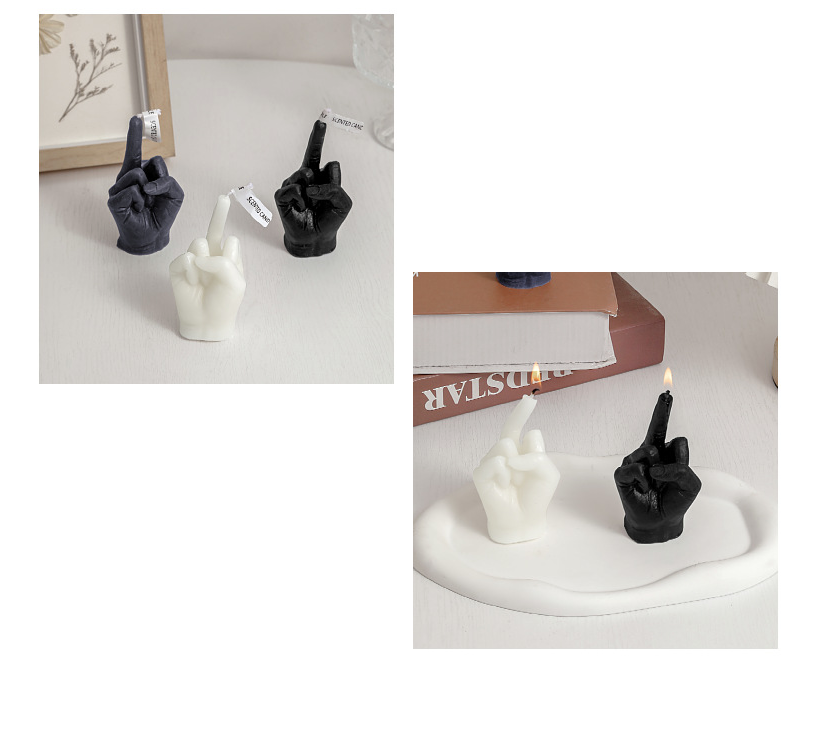 wholesale 2022 new design middle finger funk hand shaped candle for decoration hand gift candles