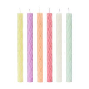 Wholesale Manufacture Soy Wax Long Stick Pillar Candle For Wedding Ribbed Pillar Candles